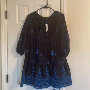 J.Crew embroidered beach tunic in cotton voile